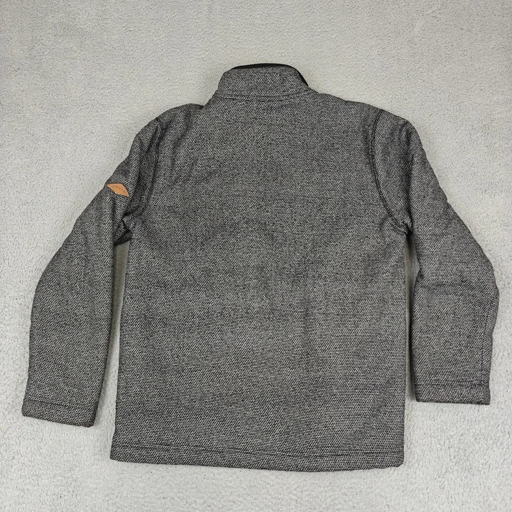 Orvis Sweater Mens Medium Gray Sherpa‎ Lined 1/4 Zip Mock Neck Pullover Fleece